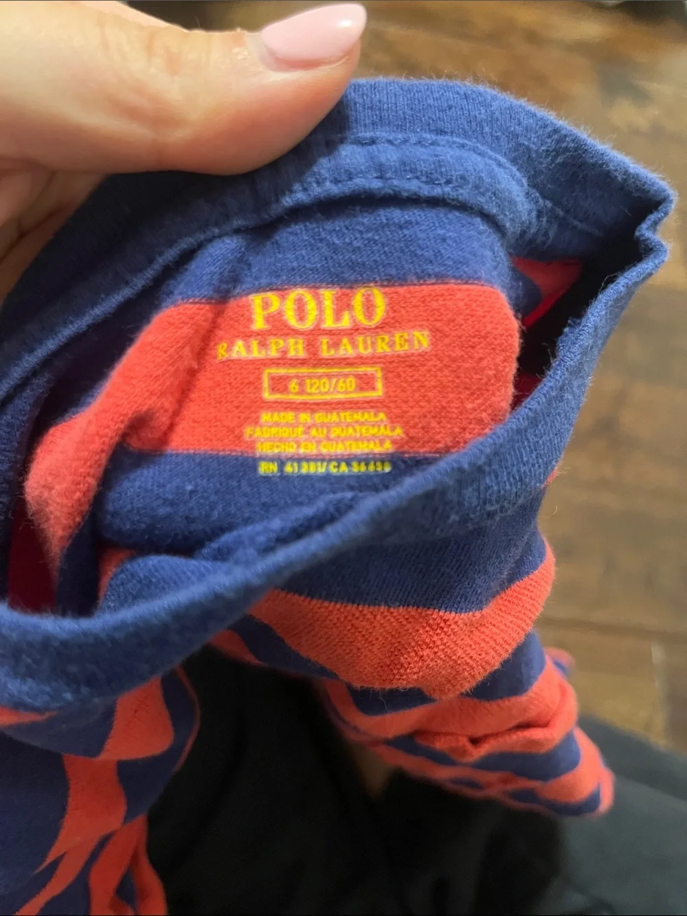 Polo by Ralph Lauren Kids Red and Navy Striped Pocket Tee